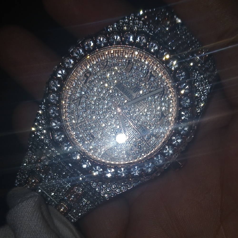 Audemars Piguet Silver Tone Fully Paved Diamond Watch
